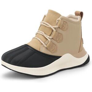 Women’s Sand Waterproof Lace Up Anti-Slip Warm Snow Booties Sneakers